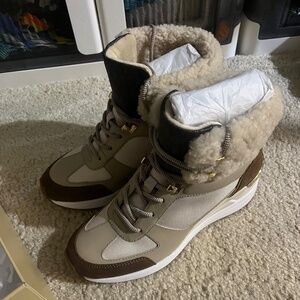 Brand New MK Michael Kors Liv Bootie Canvas